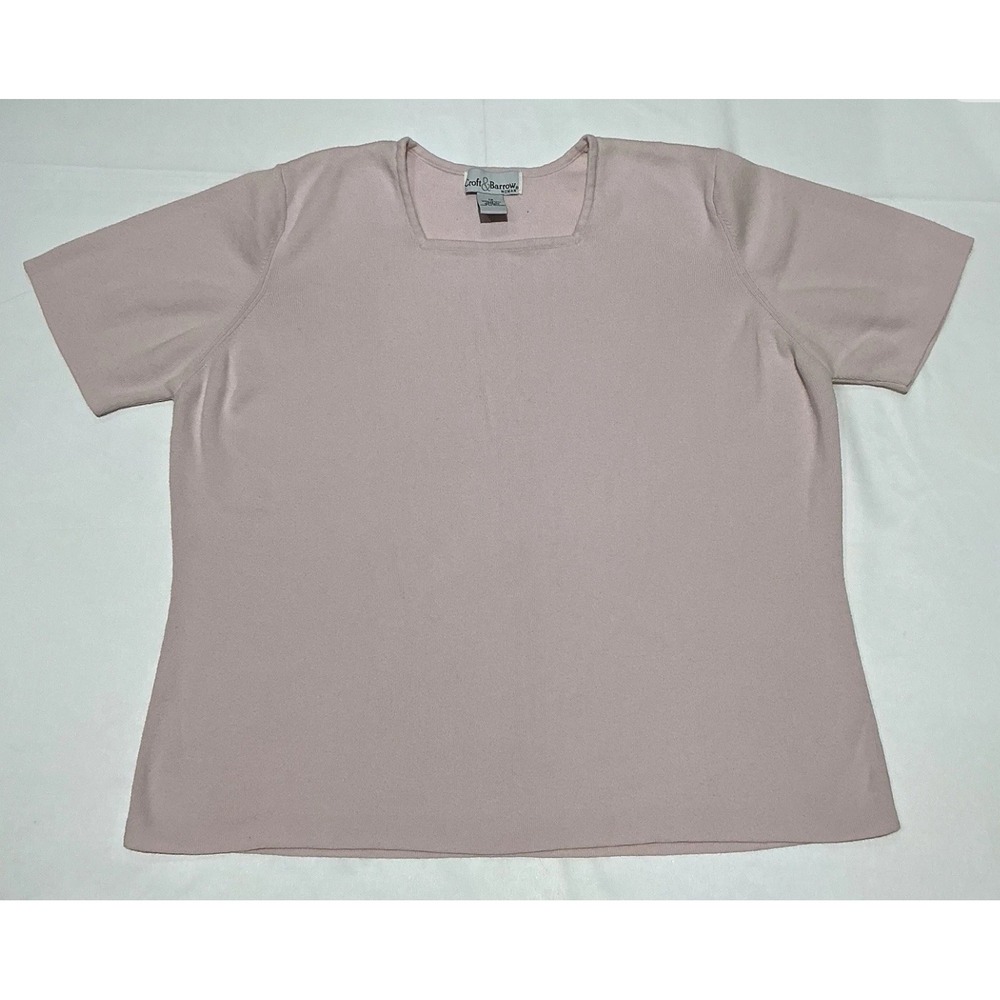 Croft & Barrow Shirt Womens 1X Pink 100% Cotton